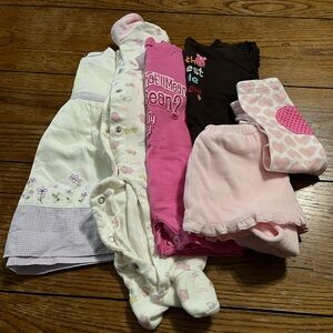 6 Piece Infant Girls Clothing Bundle Size 3-6 Mo (B1L31)